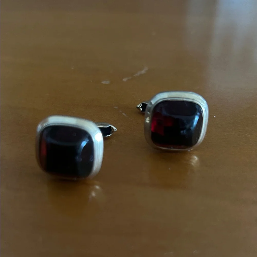 Elegant Gold and RedCufflinks